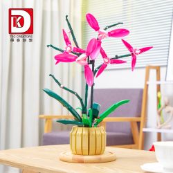 DK 3009 non  HOA LAN HỒ ĐIỆP ĐỎ bộ đồ chơi xếp lắp ráp ghép mô hình Flowers COLD ORCHID 608 khối