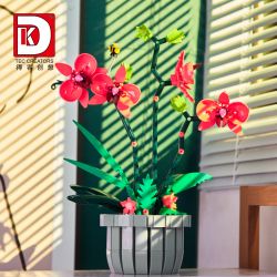 DK 3007 non  LAN HỒ ĐIỆP HỒNG bộ đồ chơi xếp lắp ráp ghép mô hình Flowers PINK ORCHID Hoa 698 khối
