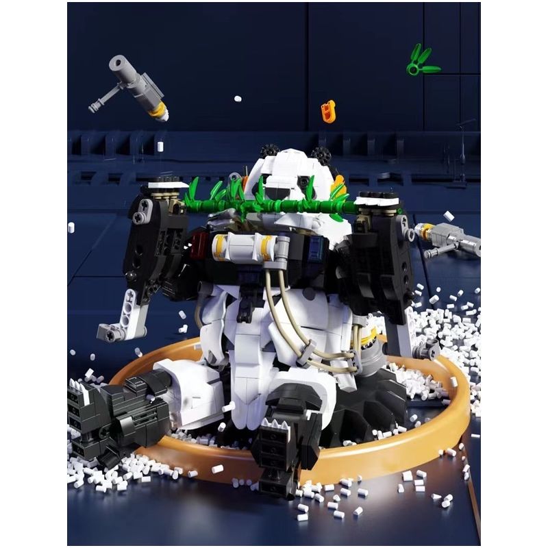 QIZHILE U0117 0117 non  GẤU TRÚC SWAT CÓ VŨ TRANG bộ đồ chơi xếp lắp ráp ghép mô hình Bionic Mechanics SPC Sinh Vật Máy