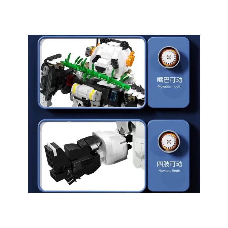 QIZHILE U0117 0117 non  GẤU TRÚC SWAT CÓ VŨ TRANG bộ đồ chơi xếp lắp ráp ghép mô hình Bionic Mechanics SPC Sinh Vật Máy