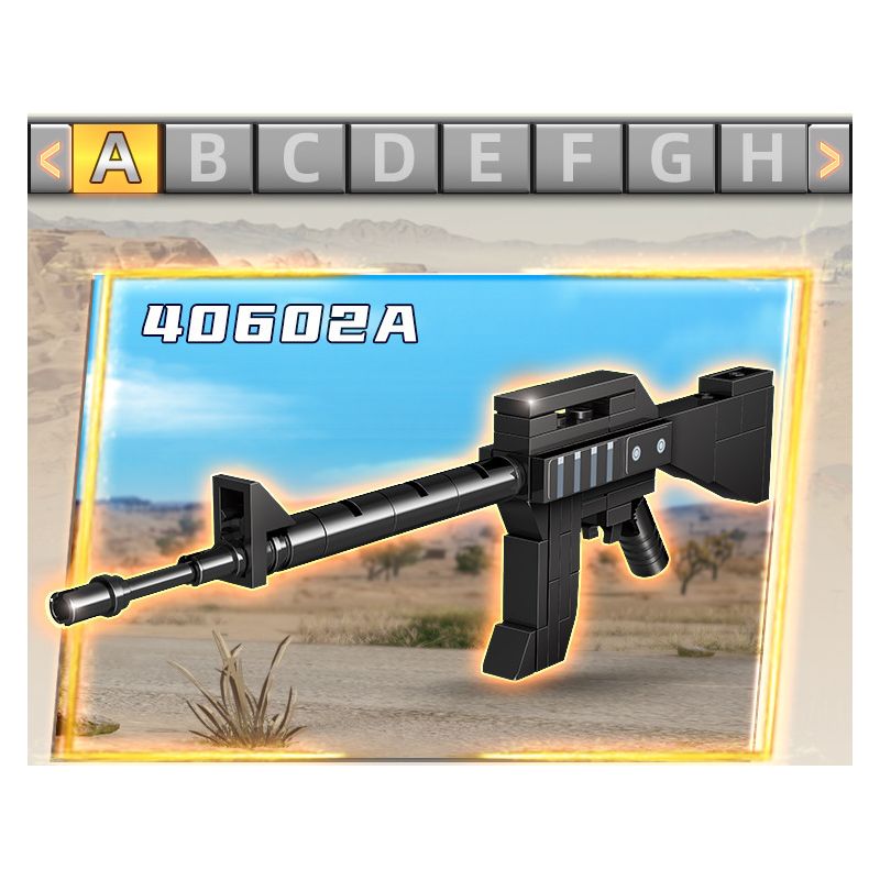 GUDI 40602 non  SÚNG TIỂU LIÊN UMP45 8 TỔ HỢP bộ đồ chơi xếp lắp ráp ghép mô hình Gun UNIVERSAL MACHINE PISTOL 45 351 khối