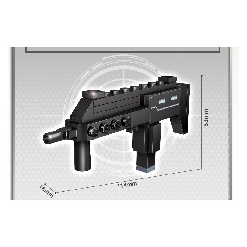 GUDI 40602 non  SÚNG TIỂU LIÊN UMP45 8 TỔ HỢP bộ đồ chơi xếp lắp ráp ghép mô hình Gun UNIVERSAL MACHINE PISTOL 45 351 khối