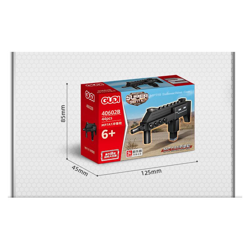 GUDI 40602 non  SÚNG TIỂU LIÊN UMP45 8 TỔ HỢP bộ đồ chơi xếp lắp ráp ghép mô hình Gun UNIVERSAL MACHINE PISTOL 45 351 khối