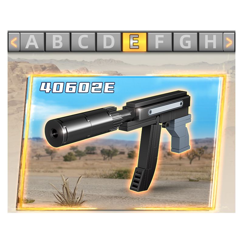 GUDI 40602 non  SÚNG TIỂU LIÊN UMP45 8 TỔ HỢP bộ đồ chơi xếp lắp ráp ghép mô hình Gun UNIVERSAL MACHINE PISTOL 45 351 khối