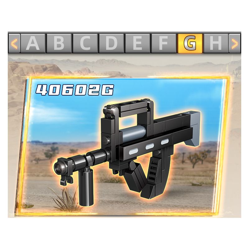 GUDI 40602 non  SÚNG TIỂU LIÊN UMP45 8 TỔ HỢP bộ đồ chơi xếp lắp ráp ghép mô hình Gun UNIVERSAL MACHINE PISTOL 45 351 khối