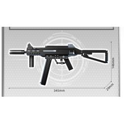 GUDI 40602 non  SÚNG TIỂU LIÊN UMP45 8 TỔ HỢP bộ đồ chơi xếp lắp ráp ghép mô hình Gun UNIVERSAL MACHINE PISTOL 45 351 khối