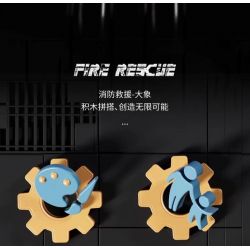 QIZHILE U0112 0112 non  VOI CƠ KHÍ CỨU HỎA bộ đồ chơi xếp lắp ráp ghép mô hình Bionic Mechanics FIRE RESCUE Sinh Vật Máy