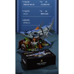 QIZHILE U0110 0110 non  ĐỘI TUẦN TRA BỜ BIỂN CÁ MẬP ĐẦU BÚA bộ đồ chơi xếp lắp ráp ghép mô hình Bionic Mechanics COAST GUARD Sinh Vật Máy