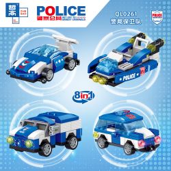 ZHEGAO QL0261 0261 non  ĐỘI CẢNH SÁT BẢO VỆ 8 TỔNG HỢP bộ đồ chơi xếp lắp ráp ghép mô hình Police