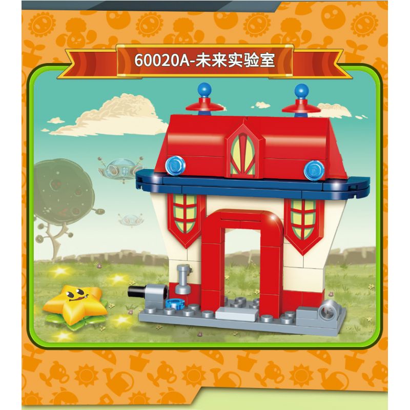 GUDI 60020 non  CẢNH THẾ GIỚI TƯƠNG LAI BỘ 6 KIỂU bộ đồ chơi xếp lắp ráp ghép mô hình Plants Vs Zombies Hoa Quả Nổi Giận 427 khối