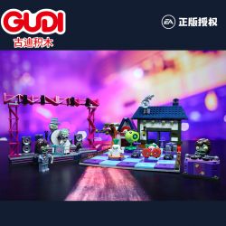GUDI 60017 non  BỘ CẢNH THỜI KỲ ĐỒ ĐÁ bộ đồ chơi xếp lắp ráp ghép mô hình Plants Vs Zombies Hoa Quả Nổi Giận 713 khối