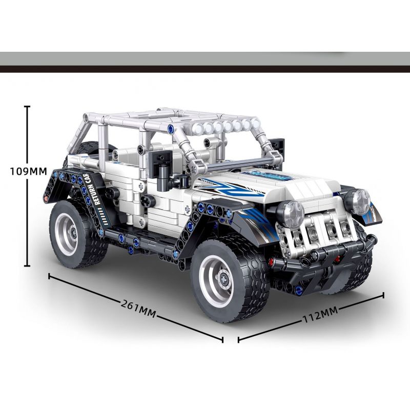 ZHEGAO QL0499 0499 non  XE ĐỊA HÌNH KÉO LÙI MÀU TRẮNG bộ đồ chơi xếp lắp ráp ghép mô hình  Kỹ Thuật Công Nghệ Cao Mô Hình Phương Tiện 664 khối