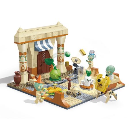 GUDI 60016 non  BỘ CẢNH AI CẬP BÍ ???N bộ đồ chơi xếp lắp ráp ghép mô hình Plants Vs Zombies Hoa Quả Nổi Giận 307 khối