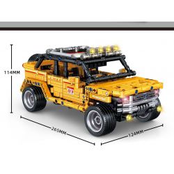 ZHEGAO QL0498 0498 non  XE ĐỊA HÌNH KÉO LÙI MÀU VÀNG bộ đồ chơi xếp lắp ráp ghép mô hình  Kỹ Thuật Công Nghệ Cao Mô Hình Phương Tiện 706 khối