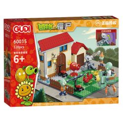GUDI 60015 non  BỘ CẢNH SÂN TRƯỚC bộ đồ chơi xếp lắp ráp ghép mô hình Plants Vs Zombies Hoa Quả Nổi Giận 320 khối