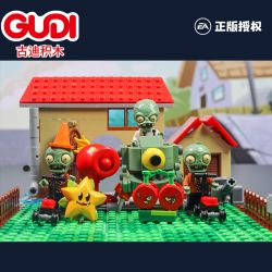 GUDI 60015 non  BỘ CẢNH SÂN TRƯỚC bộ đồ chơi xếp lắp ráp ghép mô hình Plants Vs Zombies Hoa Quả Nổi Giận 320 khối