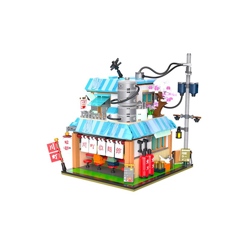 JAKI JK2361 2361 non Lego NHÀ HÀNG MÌ KAWAMACHI RAMEN NHẬT BẢN QUANG CẢNH ĐƯỜNG PHỐ bộ đồ chơi xếp lắp ráp ghép mô hình Modular Buildings Mô Hình Nhà Cửa