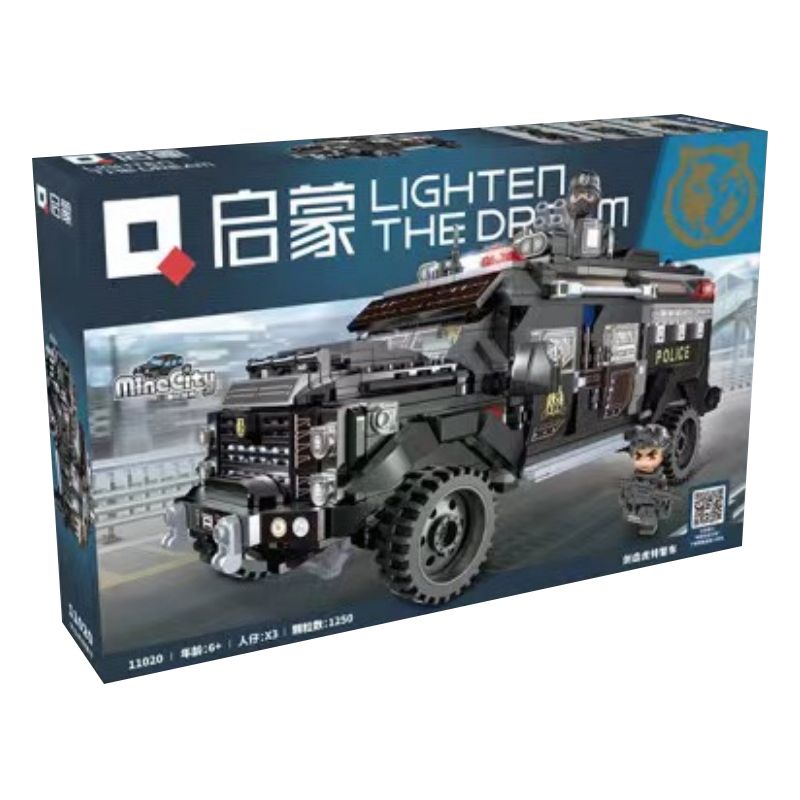 Enlighten 11020 Qman 11020 non  XE CẢNH SÁT ĐẶC BIỆT HỔ RĂNG KIẾM bộ đồ chơi xếp lắp ráp ghép mô hình City Thành Phố 1250 khối