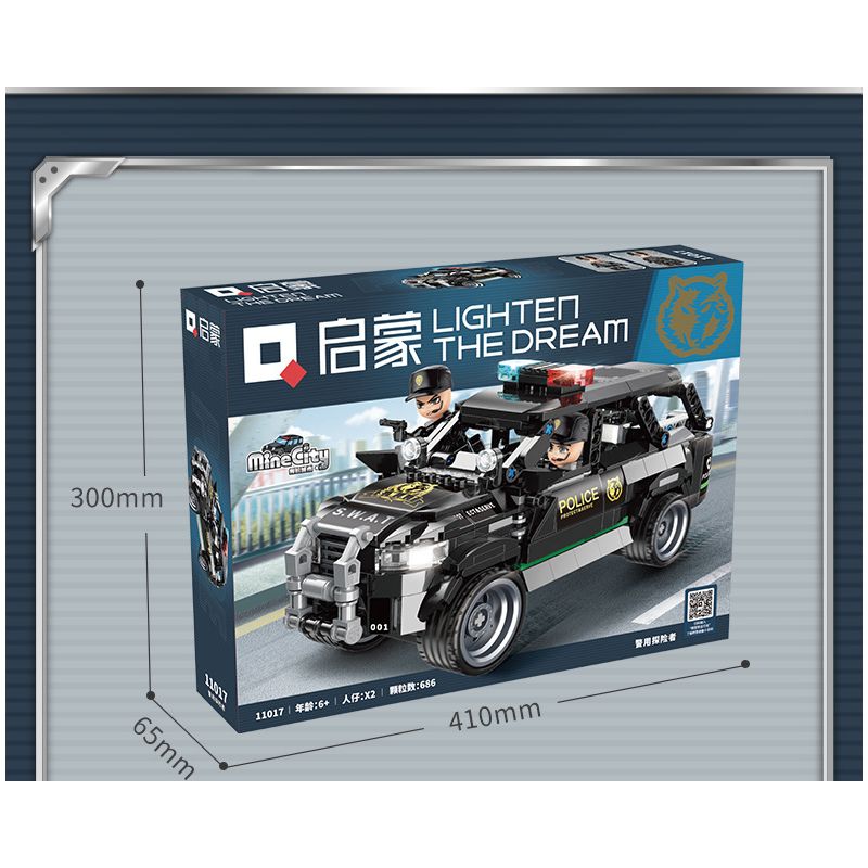 Enlighten 11017 Qman 11017 non  THÁM HIỂM CẢNH SÁT bộ đồ chơi xếp lắp ráp ghép mô hình City Thành Phố 395 khối