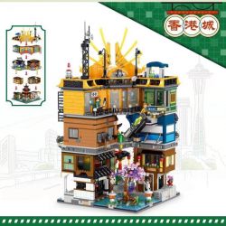 ZHEGAO 00982 non  THÀNH PHỐ HỒNG KÔNG bộ đồ chơi xếp lắp ráp ghép mô hình Modular Buildings HONGKONG CITY Mô Hình Nhà Cửa 4184 khối