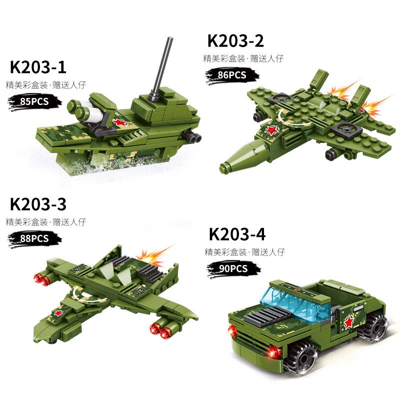 MINGDI K203 non Lego XE TĂNG CHIẾN ĐẤU CHỦ LỰC M1A2 8 TỔ HỢP bộ đồ chơi xếp lắp ráp ghép mô hình 720 khối