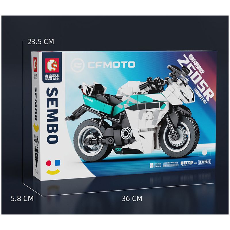 SEMBO 705301 non  GIÓ XUÂN XE MÁY 250SR bộ đồ chơi xếp lắp ráp ghép mô hình Motorcycle Motorbike CFMOTO Xe Hai Bánh 304 khối