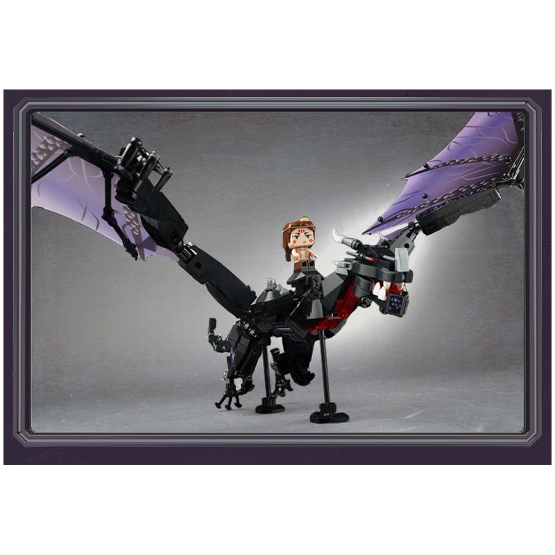 Enlighten 72025 Qman 72025 non  ĐÁNH THỨC RỒNG ĐEN bộ đồ chơi xếp lắp ráp ghép mô hình Minecraft Game Xây Dựng