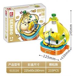 SEMBO 613116 non  TRẢ LẠI CHUỐI bộ đồ chơi xếp lắp ráp ghép mô hình 233 khối