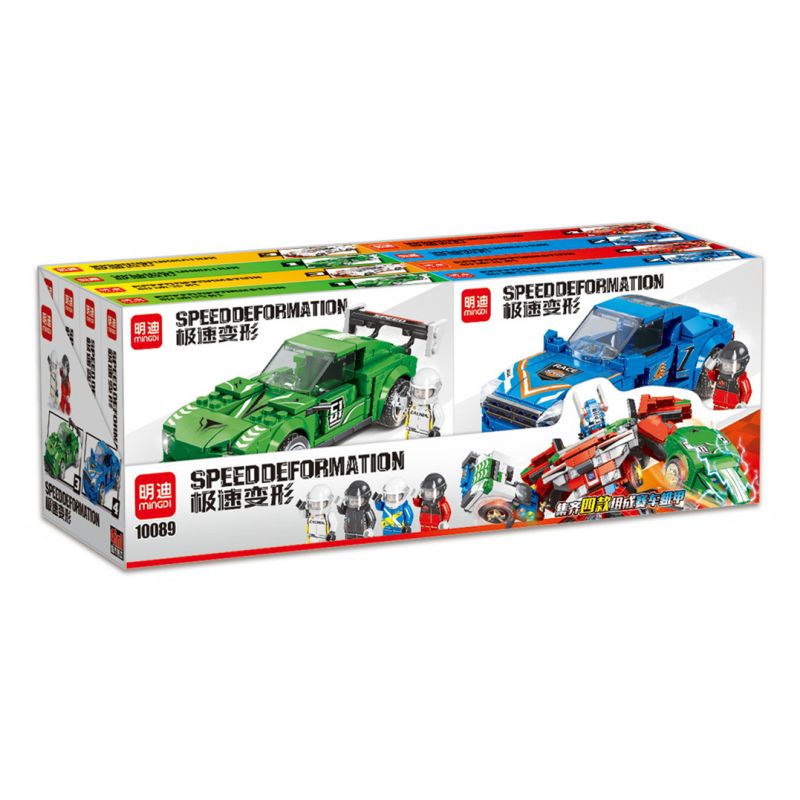 MINGDI 10089 non Lego ĐUA XE MECH 4 KẾT HỢP bộ đồ chơi xếp lắp ráp ghép mô hình SPEED DEFORMATION 815 khối