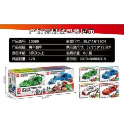 MINGDI 10089 non  ĐUA XE MECH 4 KẾT HỢP bộ đồ chơi xếp lắp ráp ghép mô hình SPEED DEFORMATION 815 khối