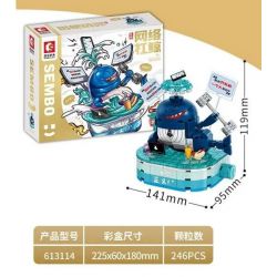 SEMBO 613114 non  YÊU TINH HÀI HƯỚC CÁ VOI INTERNET bộ đồ chơi xếp lắp ráp ghép mô hình 246 khối