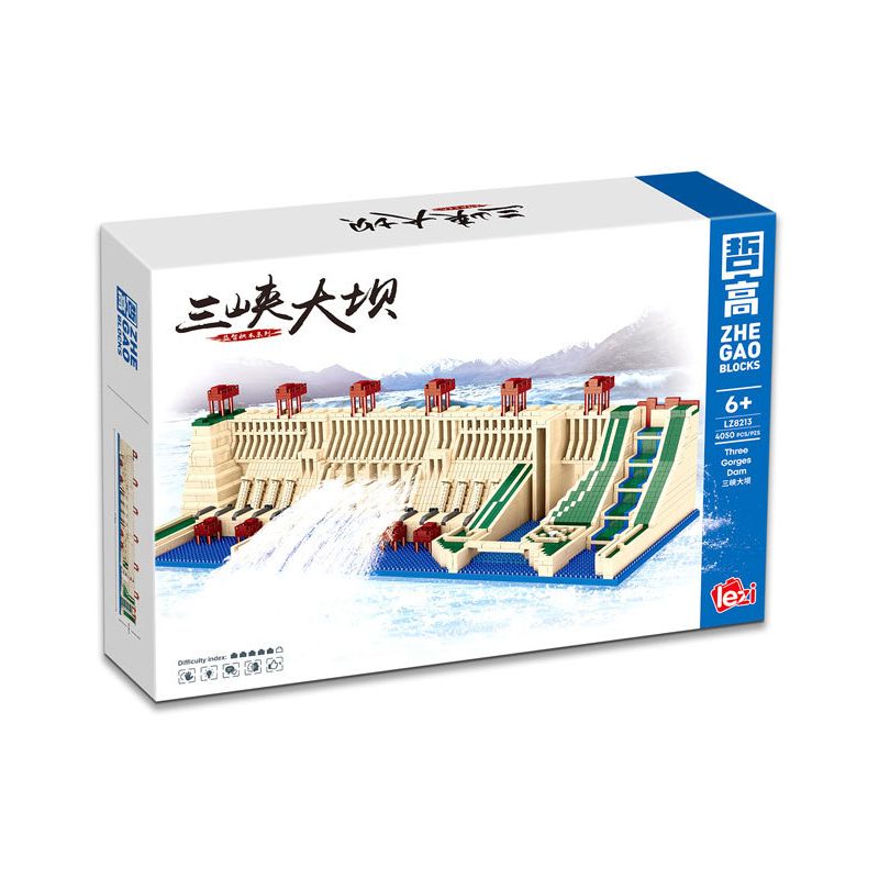 ZHEGAO LZ8213 8213 non Lego ĐẬP TAM HIỆP HỒ BẮC YICHANG bộ đồ chơi xếp lắp ráp ghép mô hình Buildings ANSHUN CORRIDOR BRIDGE 4050 khối