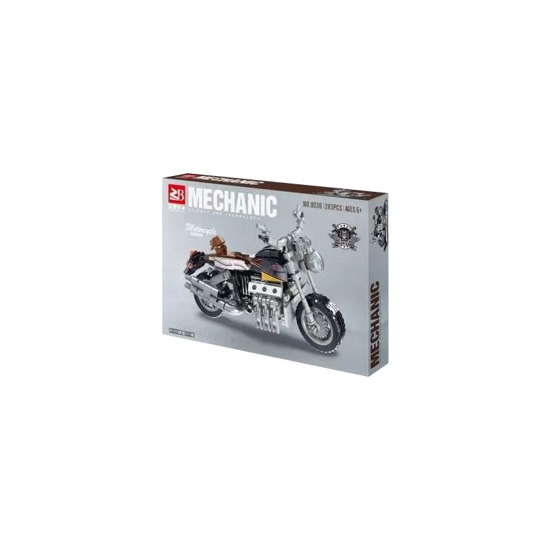 FAIR 9036 non Lego XE MÁY MÀU ĐEN bộ đồ chơi xếp lắp ráp ghép mô hình Motorcycle Motorbike Xe Hai Bánh 283 khối