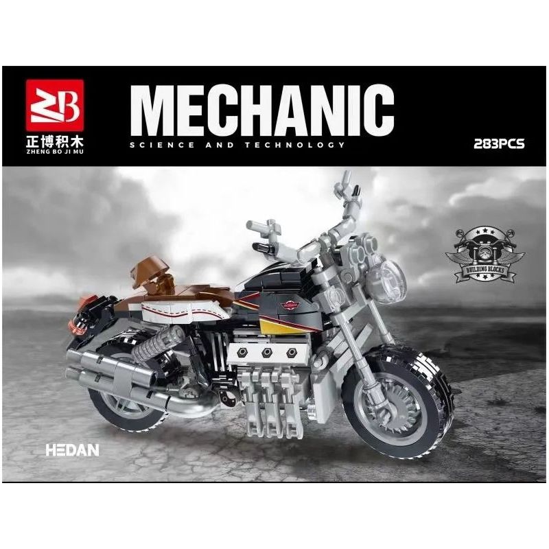 FAIR 9036 non  XE MÁY MÀU ĐEN bộ đồ chơi xếp lắp ráp ghép mô hình Motorcycle Motorbike Xe Hai Bánh 283 khối