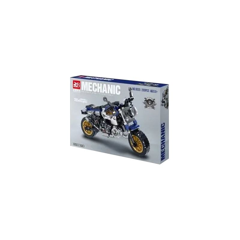 FAIR 9035 non Lego XE MÁY MÀU XANH bộ đồ chơi xếp lắp ráp ghép mô hình Motorcycle Motorbike Xe Hai Bánh 269 khối