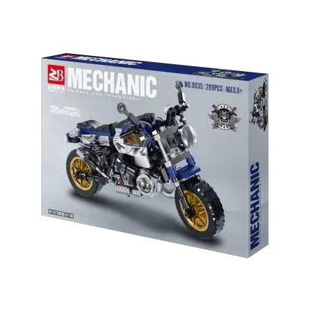 FAIR 9035 non  XE MÁY MÀU XANH bộ đồ chơi xếp lắp ráp ghép mô hình Motorcycle Motorbike Xe Hai Bánh 269 khối