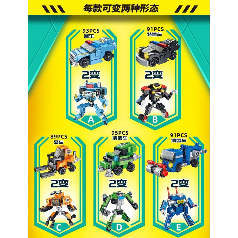 PanlosBrick 633074 Panlos Brick 633074 non  ROBOT THÀNH PHỐ 8 KẾT HỢP bộ đồ chơi xếp lắp ráp ghép mô hình City 732 khối