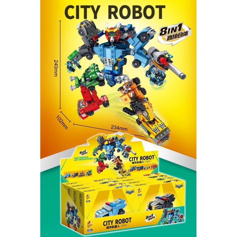 PanlosBrick 633074 Panlos Brick 633074 non  ROBOT THÀNH PHỐ 8 KẾT HỢP bộ đồ chơi xếp lắp ráp ghép mô hình City 732 khối