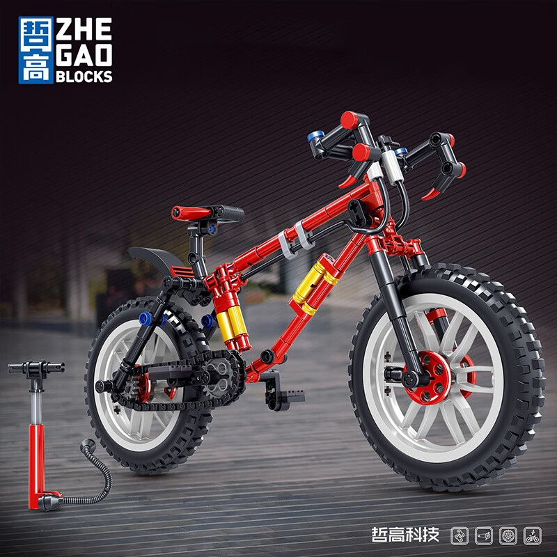 ZHEGAO QL1293 1293 non  NHẢY XE ĐẠP LEO NÚI bộ đồ chơi xếp lắp ráp ghép mô hình  MOUNTAIN BIKE Kỹ Thuật Công Nghệ Cao Mô Hình Phương Tiện 243 khối