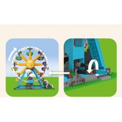 JAKI JK2180 2180 non  CÔNG VIÊN GIẢI TRÍ XIXI VÒNG ĐU QUAY YANGGUAN CẦU VỒNG TÔ CẢN NĂNG ĐỘNG bộ đồ chơi xếp lắp ráp ghép mô hình Creator 3 In 1 Sáng Tạo Với 3 Mẫu