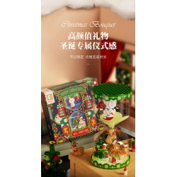 SEMBO 605027 non  ĐỒNG HỒ CÁT GIÁNG SINH bộ đồ chơi xếp lắp ráp ghép mô hình Christmas CHRISTMAS HOURGLASS