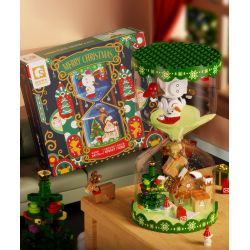 SEMBO 605027 non  ĐỒNG HỒ CÁT GIÁNG SINH bộ đồ chơi xếp lắp ráp ghép mô hình Christmas CHRISTMAS HOURGLASS