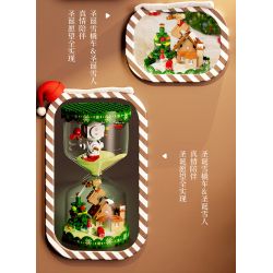 SEMBO 605027 non  ĐỒNG HỒ CÁT GIÁNG SINH bộ đồ chơi xếp lắp ráp ghép mô hình Christmas CHRISTMAS HOURGLASS