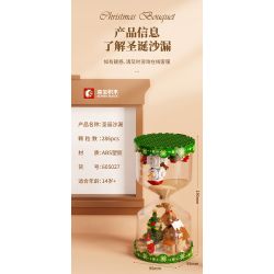SEMBO 605027 non  ĐỒNG HỒ CÁT GIÁNG SINH bộ đồ chơi xếp lắp ráp ghép mô hình Christmas CHRISTMAS HOURGLASS