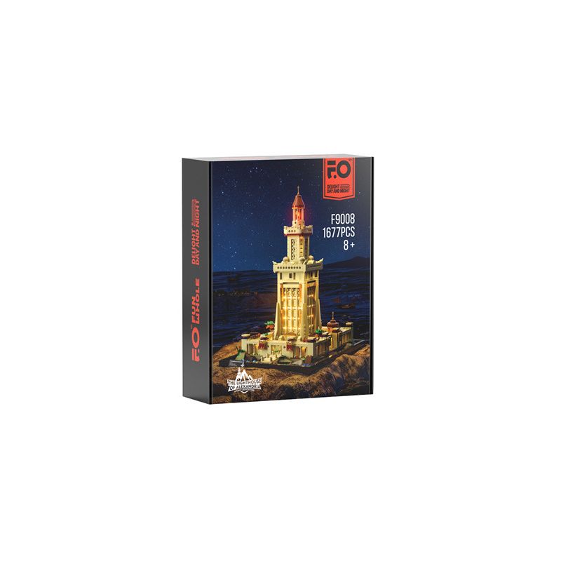 FUNWHOLE F9008 9008 non  NGỌN HẢI ĐĂNG ALEXANDRIA bộ đồ chơi xếp lắp ráp ghép mô hình Creator Expert THE LIGHTHOUSE OF ALEXANDRIA Chuyên Gia Sáng Tạo 1677 khối