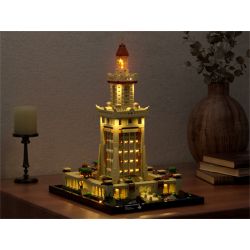 FUNWHOLE F9008 9008 non  NGỌN HẢI ĐĂNG ALEXANDRIA bộ đồ chơi xếp lắp ráp ghép mô hình Creator Expert THE LIGHTHOUSE OF ALEXANDRIA Chuyên Gia Sáng Tạo 1677 khối