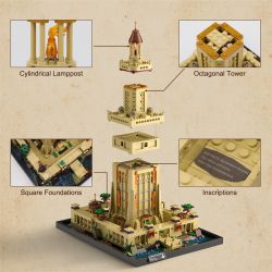 FUNWHOLE F9008 9008 non  NGỌN HẢI ĐĂNG ALEXANDRIA bộ đồ chơi xếp lắp ráp ghép mô hình Creator Expert THE LIGHTHOUSE OF ALEXANDRIA Chuyên Gia Sáng Tạo 1677 khối