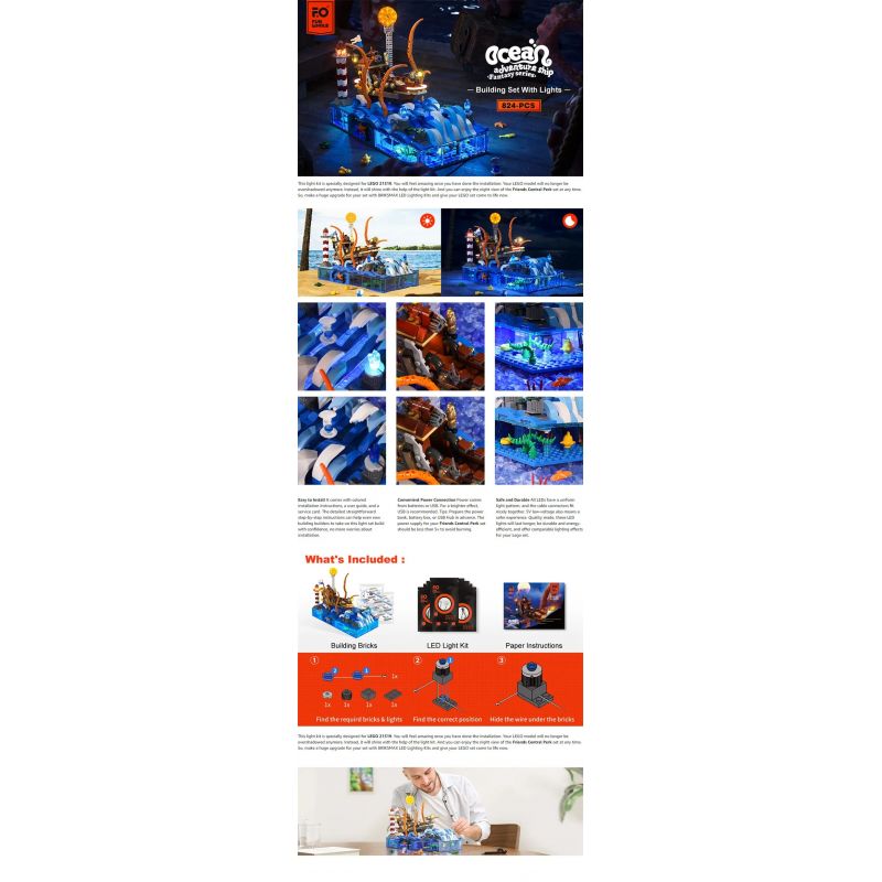 FUNWHOLE FH-9003 9003 FH9003 non  THUYỀN THÁM HIỂM ĐẠI DƯƠNG bộ đồ chơi xếp lắp ráp ghép mô hình Creator Expert OCEAN ADVENTURE SHIP Chuyên Gia Sáng Tạo 824 khối
