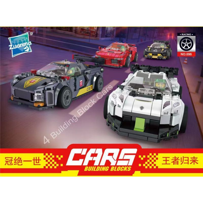 ZUANMA 096C non  FERRARI bộ đồ chơi xếp lắp ráp ghép mô hình Speed Champions Racing Cars Đua Xe Công Thức 322 khối
