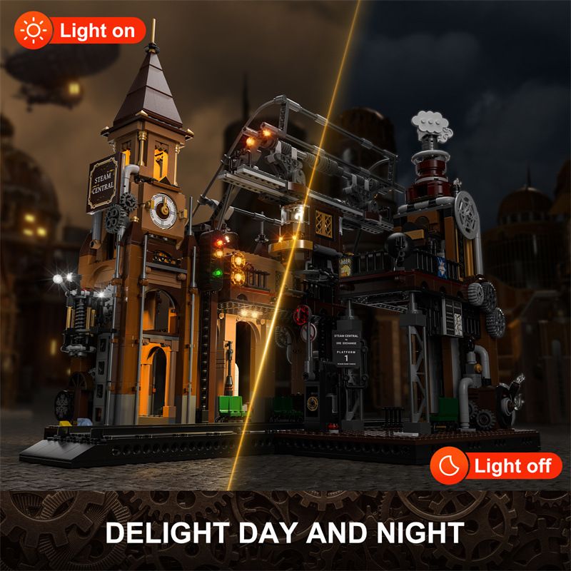 FUNWHOLE F9007 9007 non  GA XE LỬA STEAMPUNK bộ đồ chơi xếp lắp ráp ghép mô hình Creator Expert Chuyên Gia Sáng Tạo 1843 khối